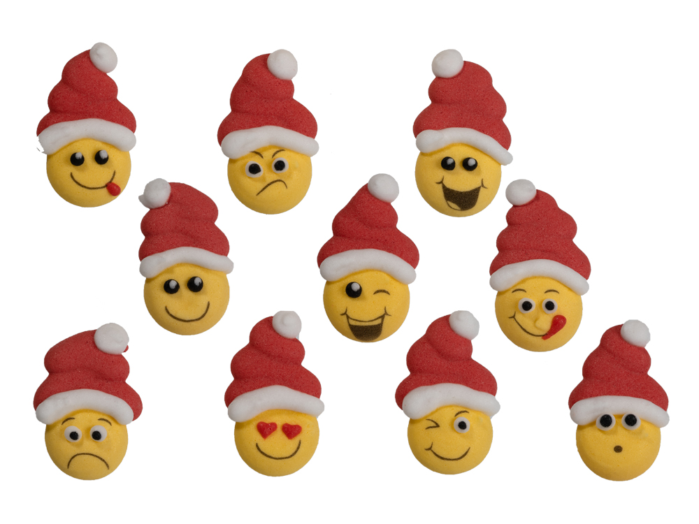 Emojis with Santa hat