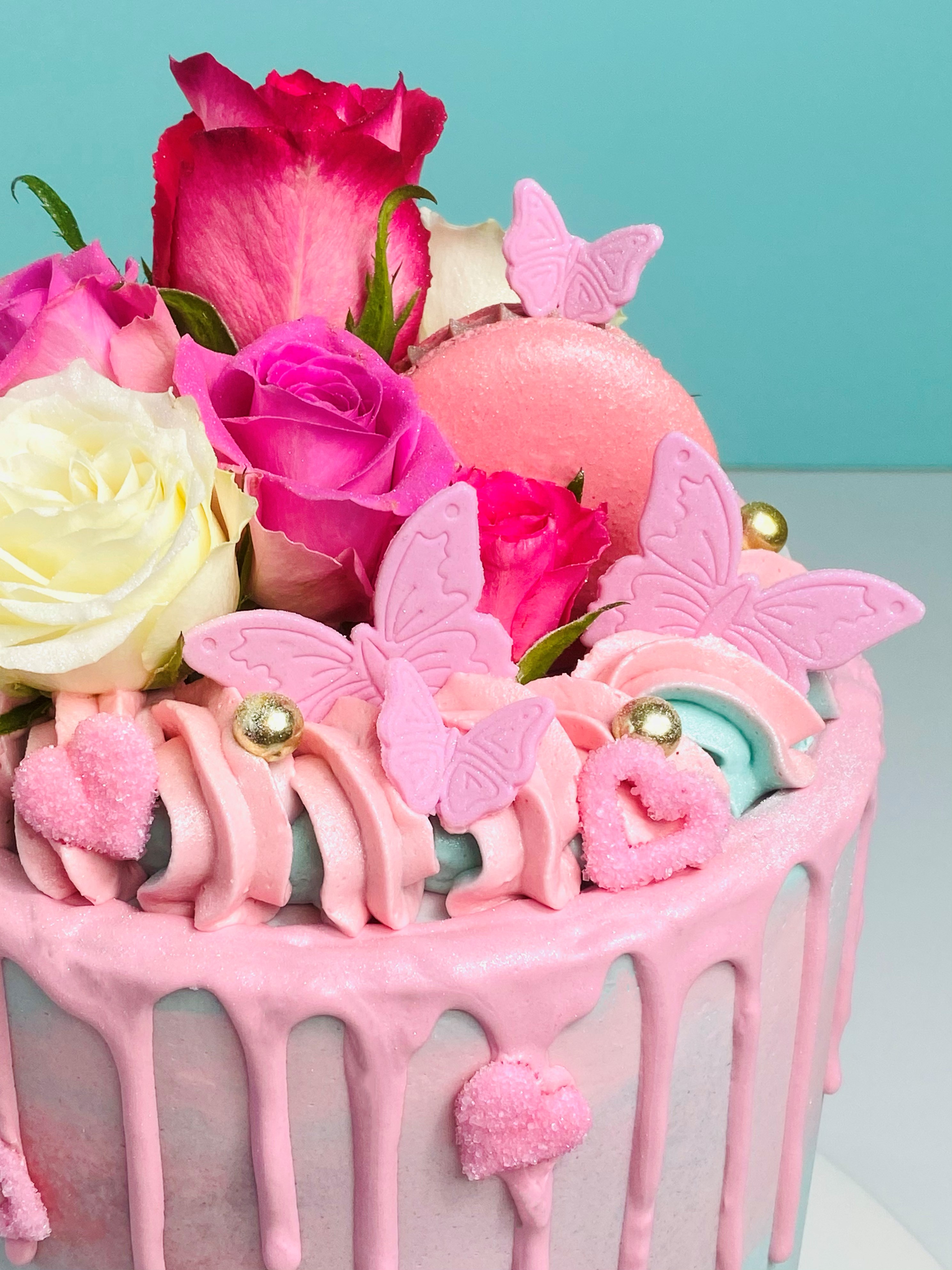 Pink sugared heart frame