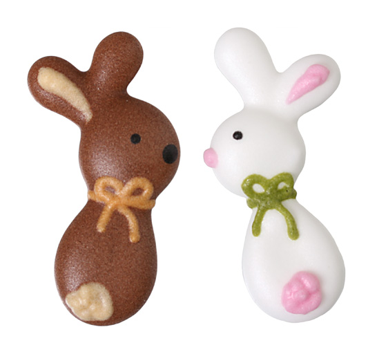 Easter bunnies white&brown
