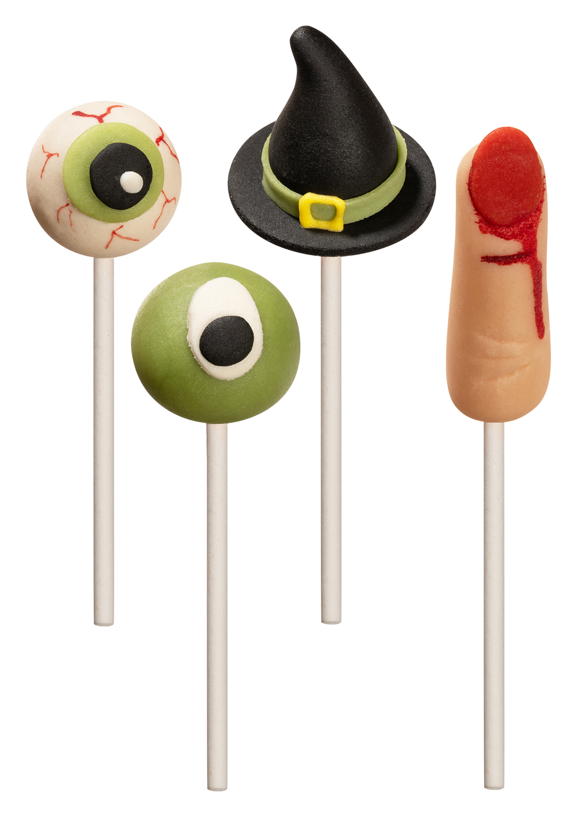 Marzipan creepy set on a stick
